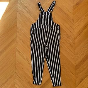 Black and White Striped Overalls